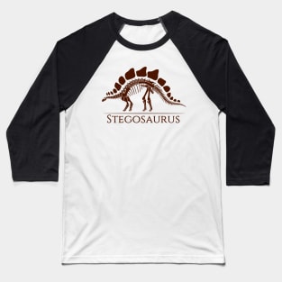 Stegosaurus Skeleton Baseball T-Shirt